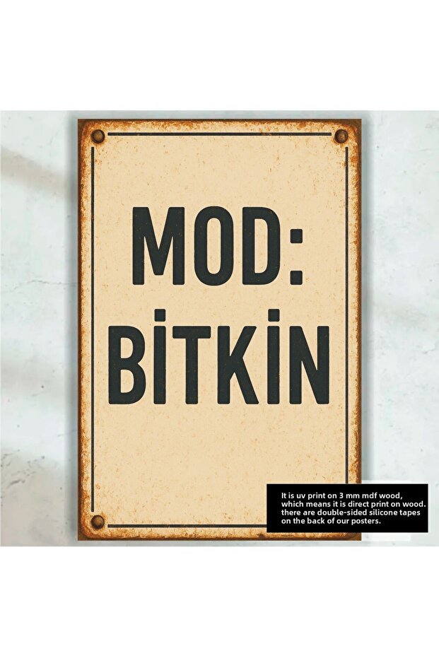 Mod Jaded Funny Witty Aphorisms Wall Writings Plate Style Retro Wood Poster Painting