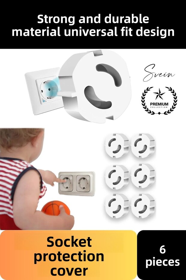 6Pcs Hard Plastic Durable Baby Child Socket Protection Safety Protector Apparatus Safety Cover White