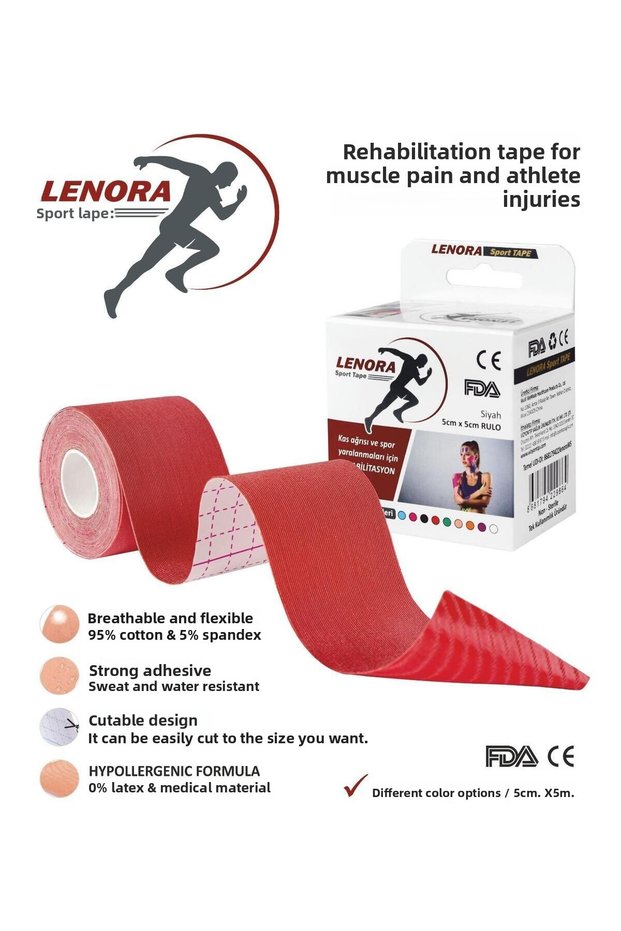 Kinesiology Pain Tape Red 5 Meters X 5 cm Sports Tape