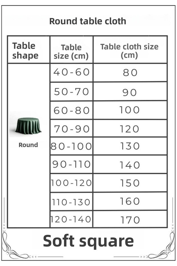مفرش طاولة مربع كبير مستدير من القماش القطني - 5
