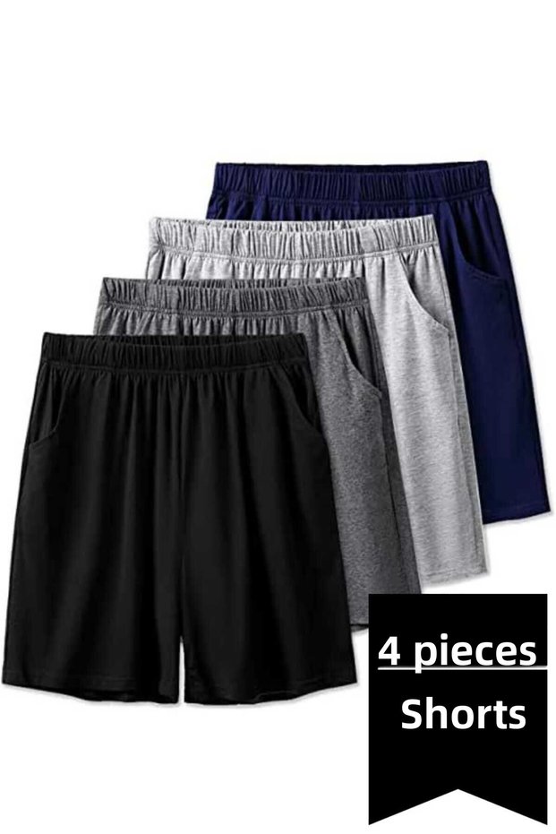 Men's Regular Slim Fit Summer 4-Piece Shorts