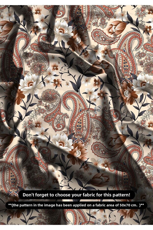 Brown Paisley and Floral Pattern Fabric 150X100 cm – Classic Chic – 6 Fabric Options