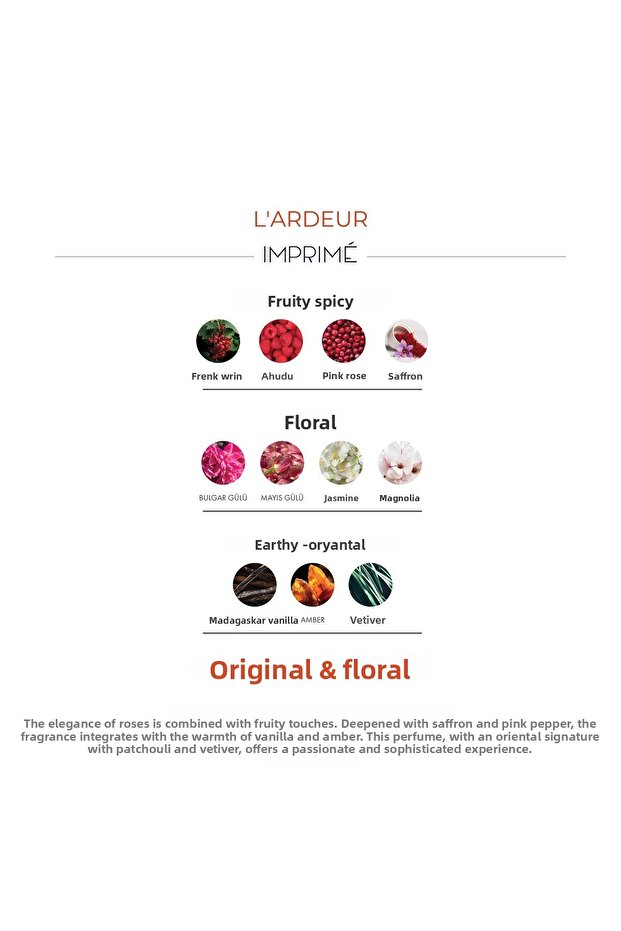 L'Ardeur Edp 100 ml & Travel Size 15 ml Unisex Perfume Set I Oriental, Floral I Raspberry, Saffron - 6