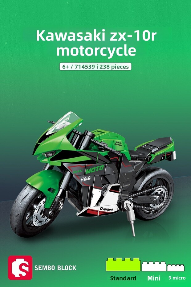 Kawasaki Zx-10R Motorcycle Building Block Set 238 Pieces
