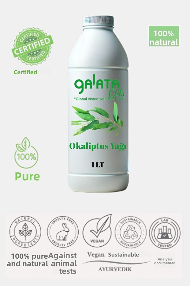 Eucalyptus Essential Oil (Eucalyptus Globulus Essential Oil) 100% Pure and Natural 1 Lt