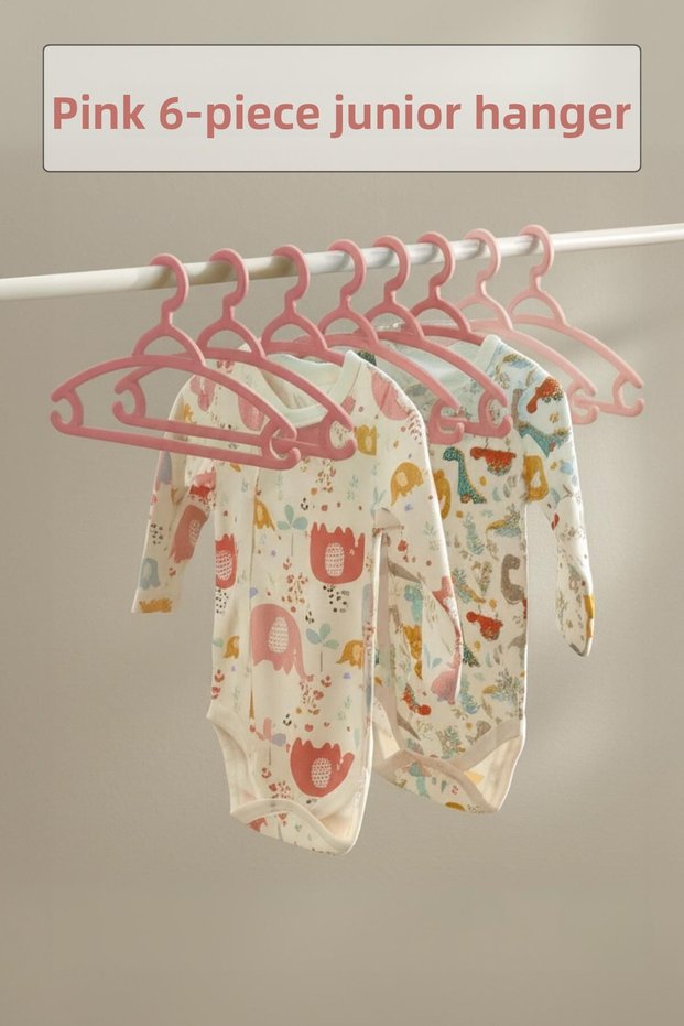 Set of 6 Baby Hangers & Baby Wardrobe Hangers Pink