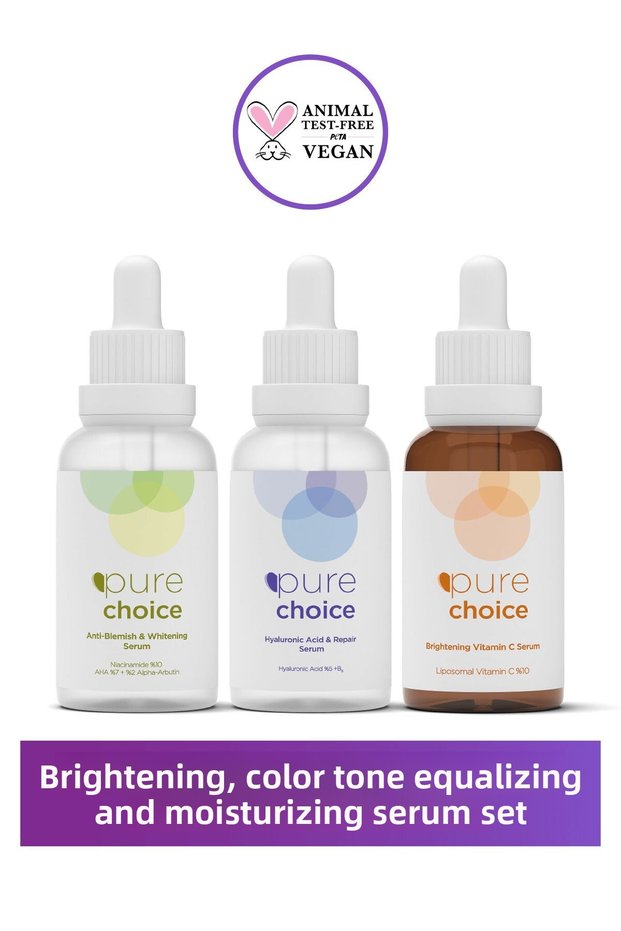 Brightening Color Tone Equalizing and Moisturizing Care Set (Vitamin C + Anti-Blemish + Ha Serum)