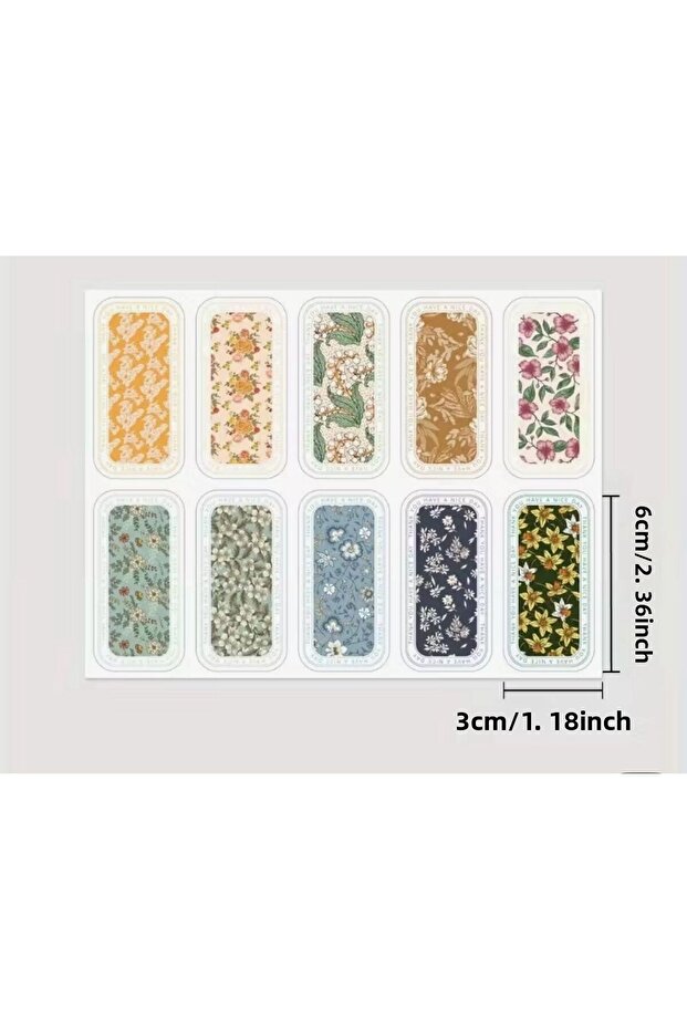 100 قطعة من الملصقات المزخرفة بالزهور الحية - 4
