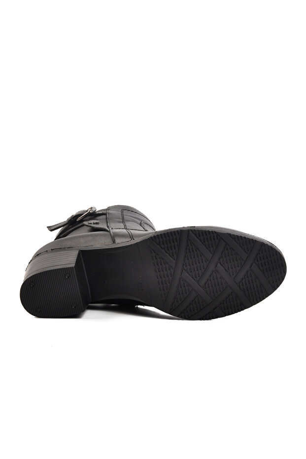 Hakiki Deri Siyah Kadın Bot - 5