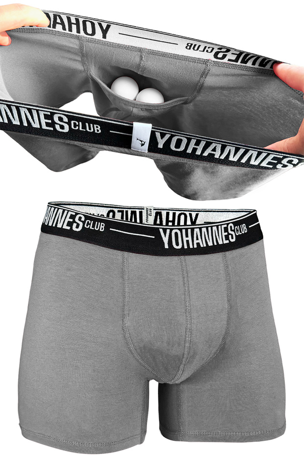 Men'S, Special Pouch Cotton Boxer, Modern Boxer with Special Pouch Design, Single, Gray