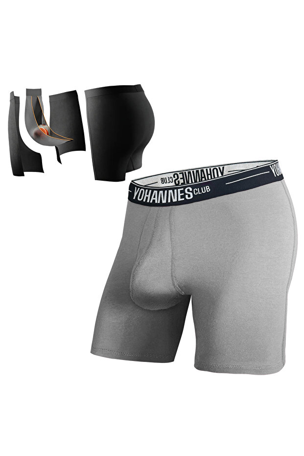 Men'S, Special Separator Cotton Boxer, Size Friendly Separator Protection, Single, Gray