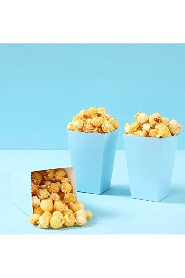 Blue Cardboard Popcorn Corn Chips Box 8 Pieces