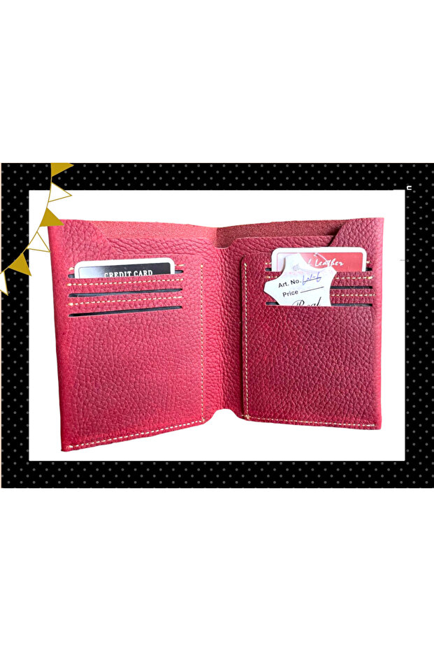 Men's Genuine Leather Bifold Wallet - Vintage Slim (Maroon)