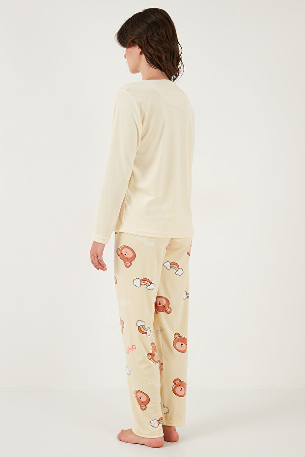 Desenli Regular Fit Bisiklet Yaka Uzun Kollu Pijama Takımı PİJAMA TAKIMI 65713312 - 8