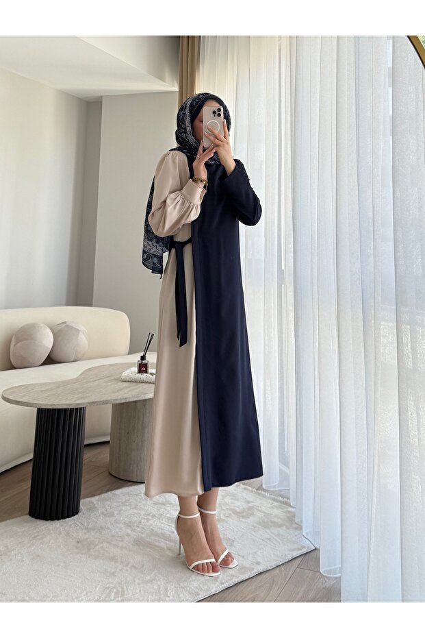 çift renkli elbise - 2