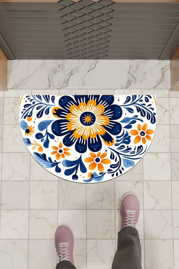 1Modern Digital Doormat Colorful Mandala Pattern Doormat - Front Door Mat