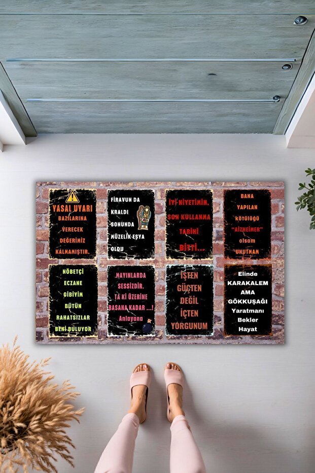 Modern Dijital Baskı Paspas - Mizah Karşılama Paspas - Kapi Onu Paspasi - 1