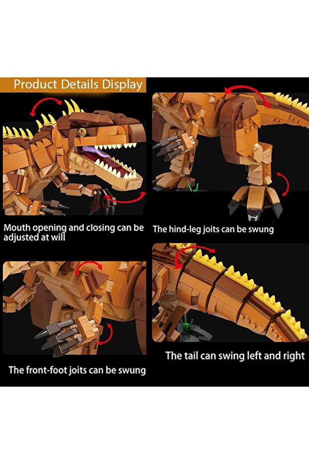 Dinosaur Building Kit 1013 Pieces Stem Dinosaur Building Block Set Creative Build Display Model Fun - 3