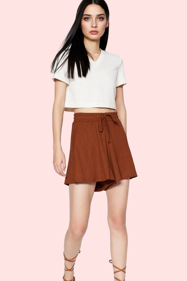 Women's Fashion Short Shorts Relaxed Fit Wrinkle Textured Knitted Daily Use Summer Shorts