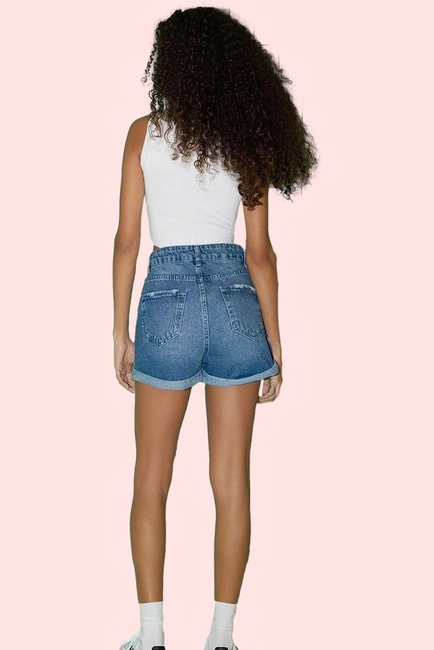 Women's Fashion Wide Leg Denim Shorts Skirt High Waist Cotton Casual Style Summer Shorts