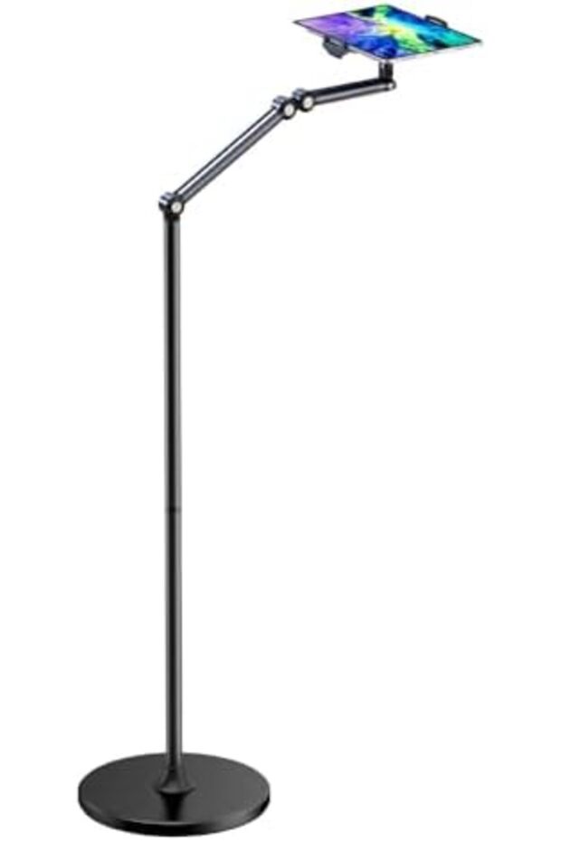 Tablet Floor Stand, Adjustable Universal 360-degree Rotatable Metal Tablet Holder, Phone Stand top-n