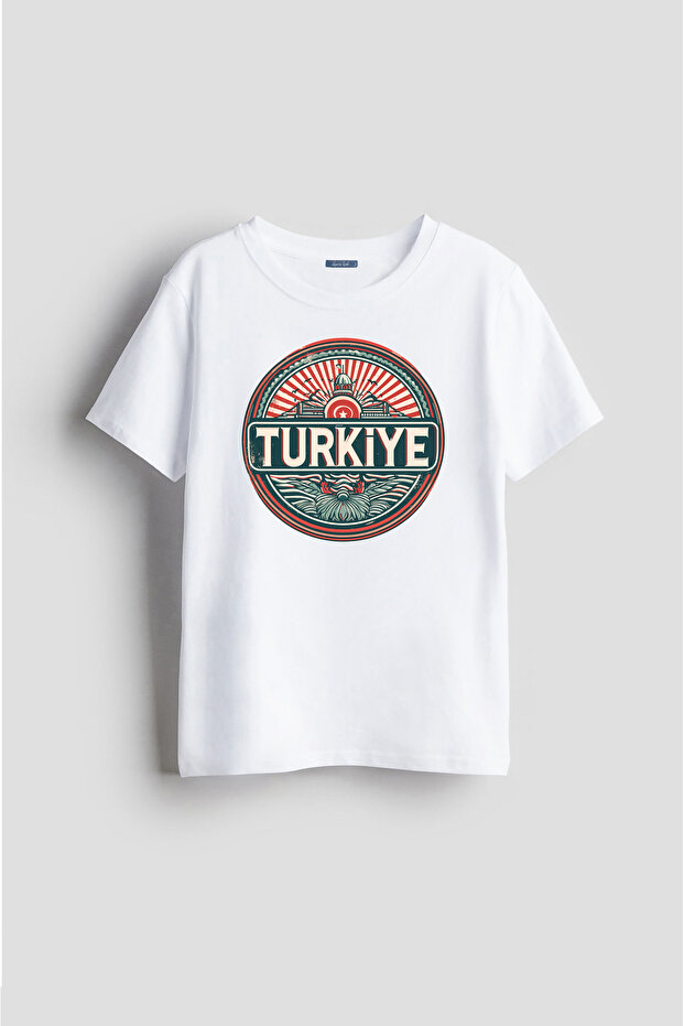 Türkiye Country Table Collection Design Printed Text Unisex Children's T-Shirt