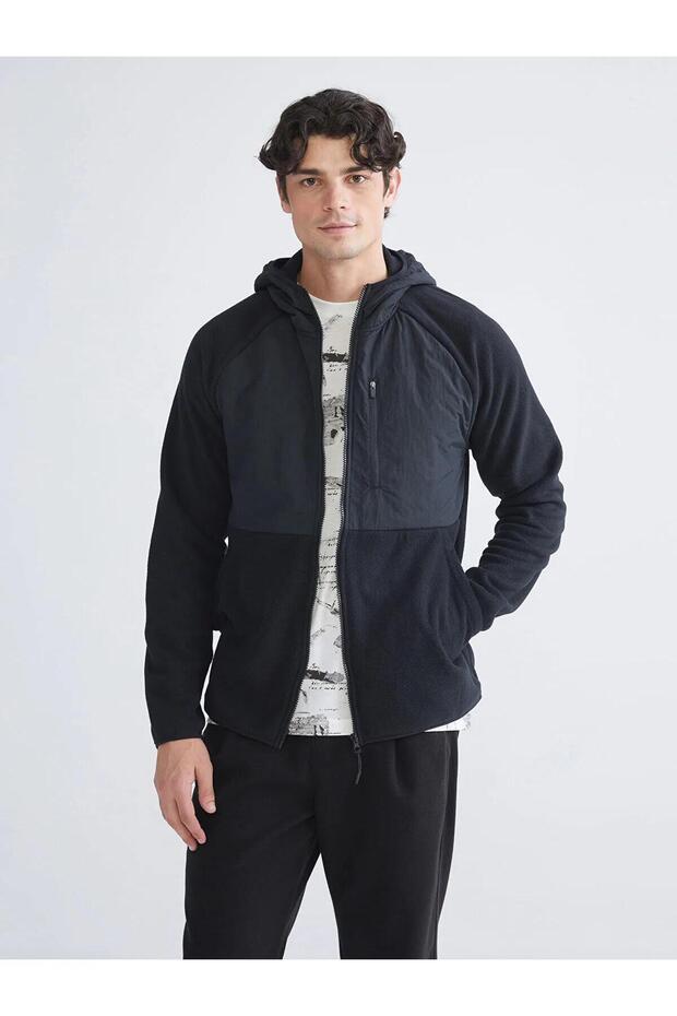 Hooded Fleece Men's Zippered Sweatshirt (W5)