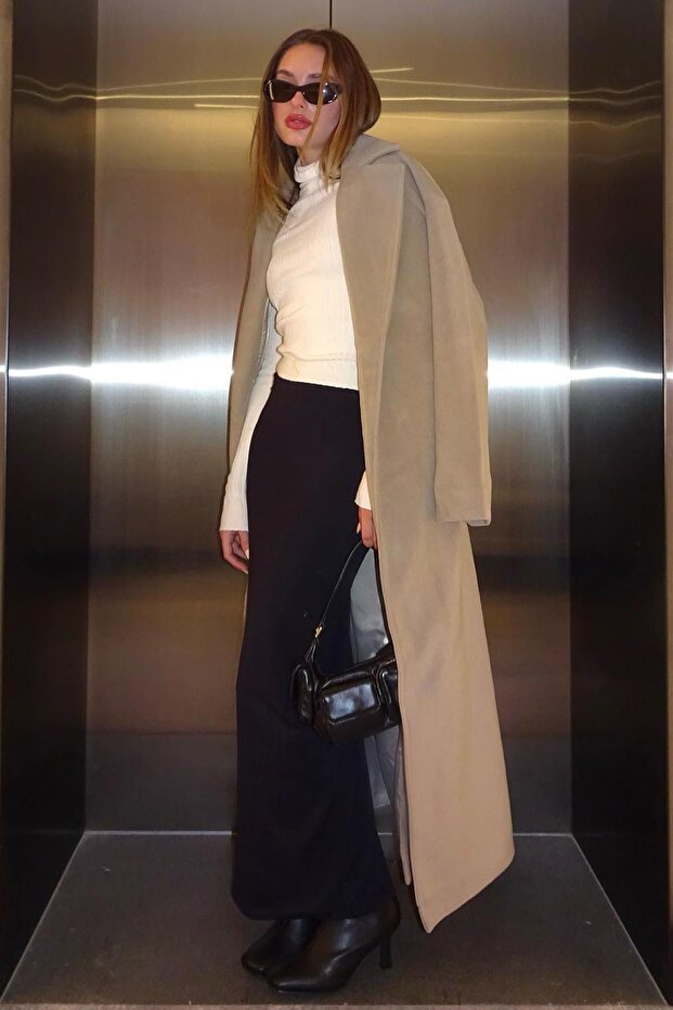 Koyu Siyah Maxi Basic Etek MG1890 - 5