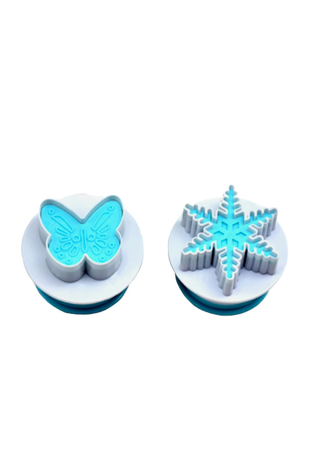 Zn2657 Push to Off 2 Piece Butterfly Snowflake Set