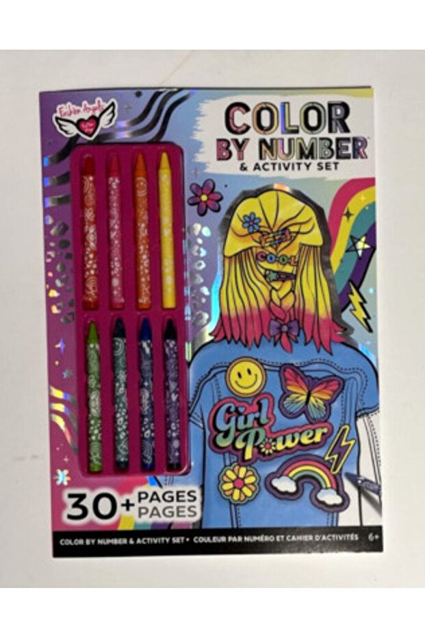 Color By Number & Activity Set-30+ Pages & Crayons Ages 6+