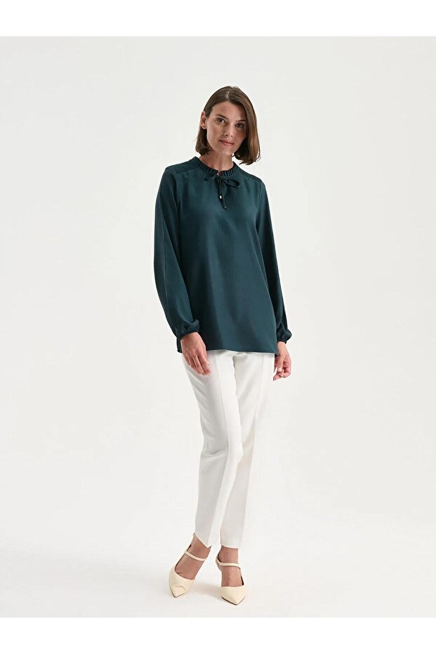 LCW Fırfırlı Bağlamalı Yaka Bluz (W5) - 2