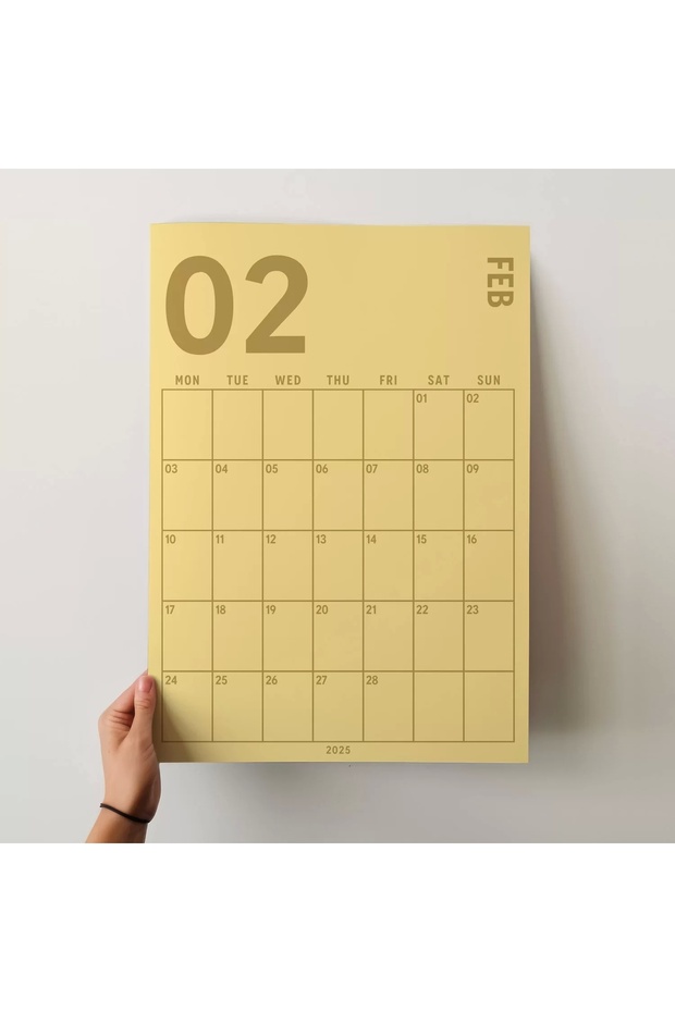 2026 Duvar Takvimi, A4, 33X48 cm, Poster Takvim, Aylık Planlayıcı Takvim, Boho Renkler - 3
