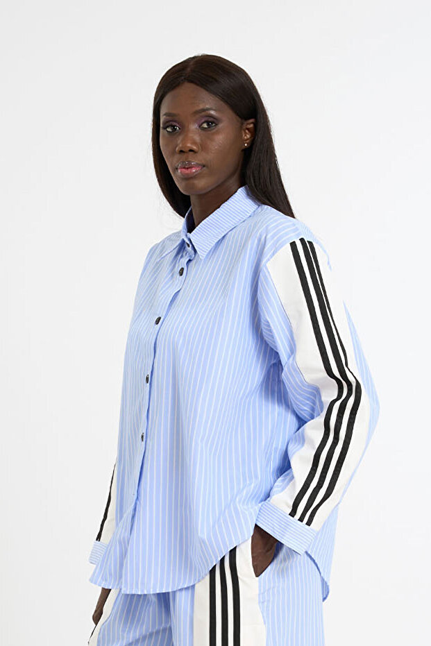 Şerit Kol Detaylı Gömlek | Ü25121 - 2