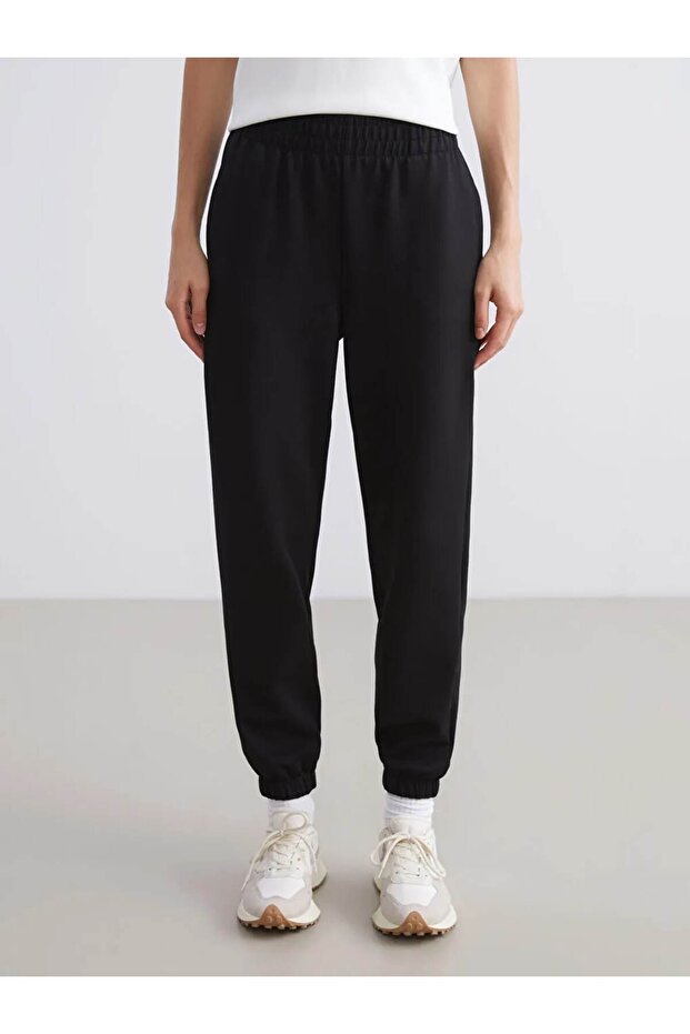 LCW VisionSiyah Beli Lastikli Kadın Jogger Eşofman Altı - 2