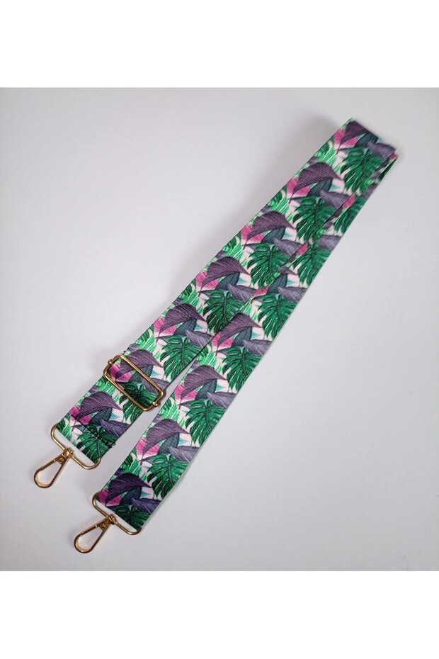 حزام حقيبة منقوش بأوراق الشجر الخضراء - 4