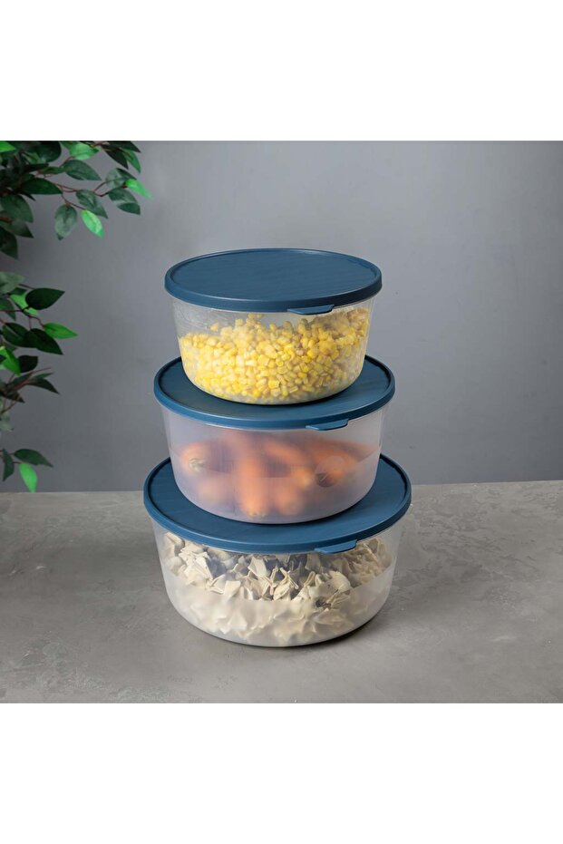 Round Storage Container Set (3–4.5–6.5 L) – Unbreakable, Scratch-Proof & Leak-Proof Gray - 7