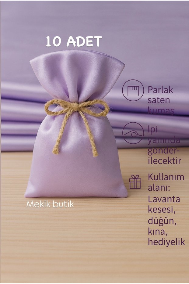 10 Pieces Li̇la Satin Cloth Pouch - 9X12 / Henna Pouch - Mevlüt Pouch - Jewelry Pouch - Cloth Bag