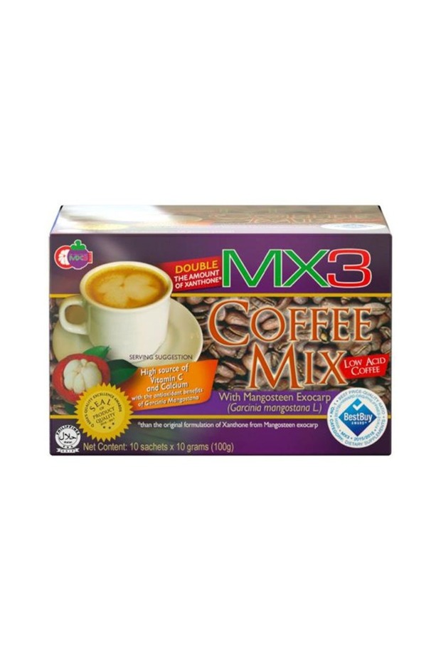 MX3 Coffee Mix with Mangosteen Exocarp 10 Sachets x 10 Grams