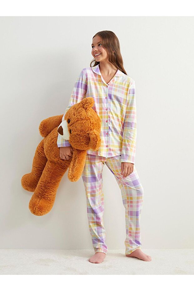 Gömlek Yaka Kız Çocuk Pijama - 2