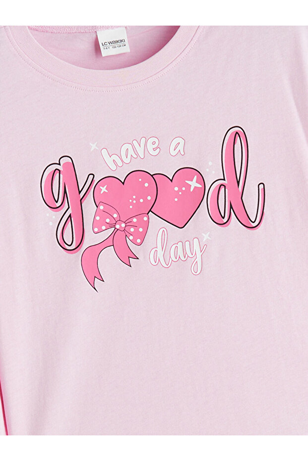 Bisiklet Yaka Kız Çocuk Pijama Takımı - 5