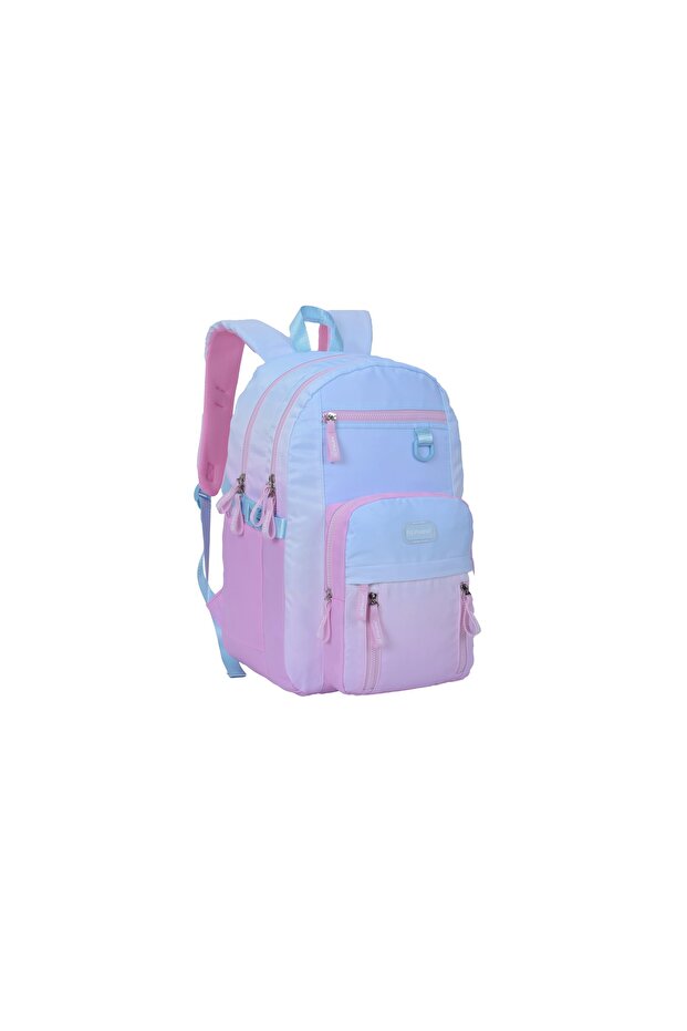 BACKPACK 18" W/ PENCIL CASE Blue&Pink - 1