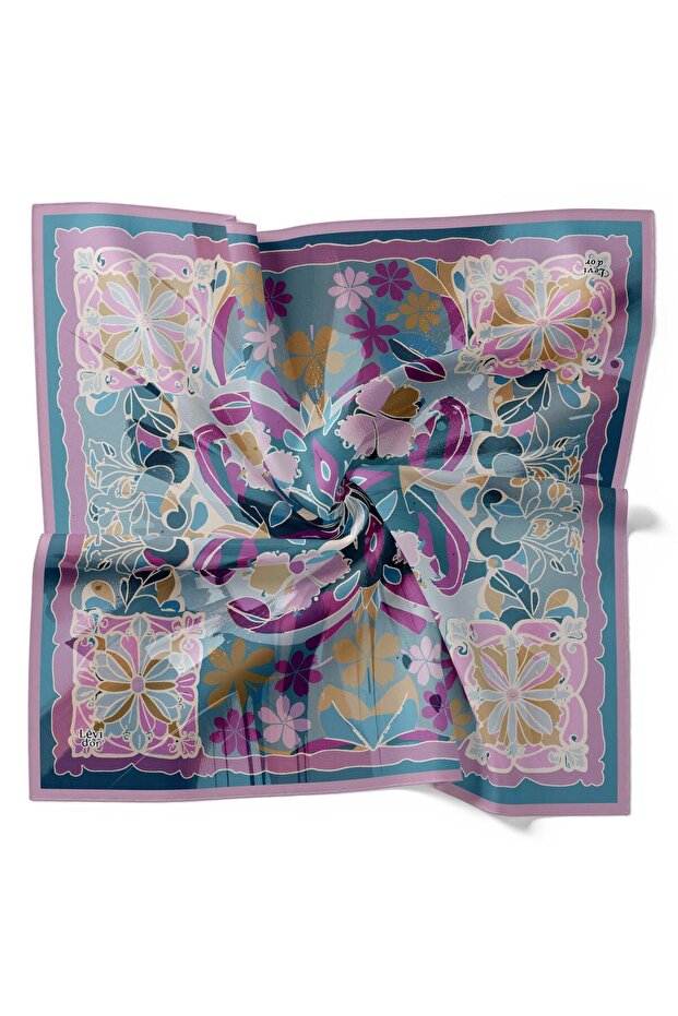 وشاح كريستال لامع بنمط أوراق الشجر - 1