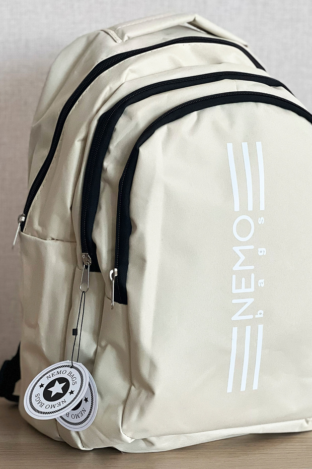 Cream Backpack Large Size Travel School Bag, Sports Bag, 16.9 Inch, 45X30X15Cm 24Lt
