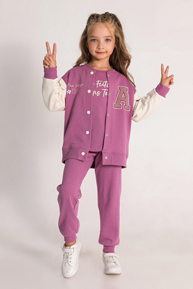 4-9 Years Alora College Girls' College Jacket-Cherry