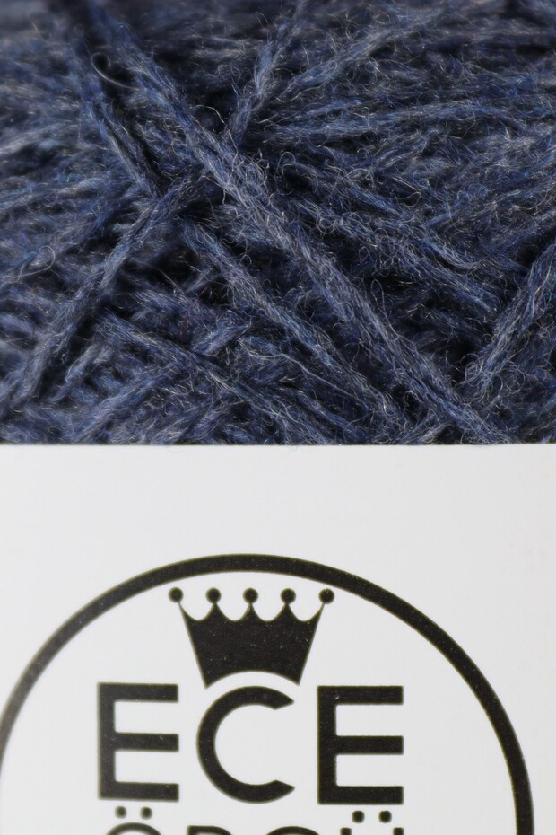 Denim mavi, muline, %35 yün - %65 akrilik, shetland yün örgü ipi (200 gr.) - 2