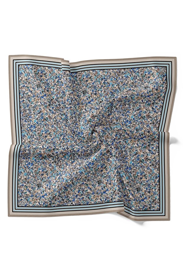 وشاح كريستالي لامع بنمط خطوط هندسية - 1