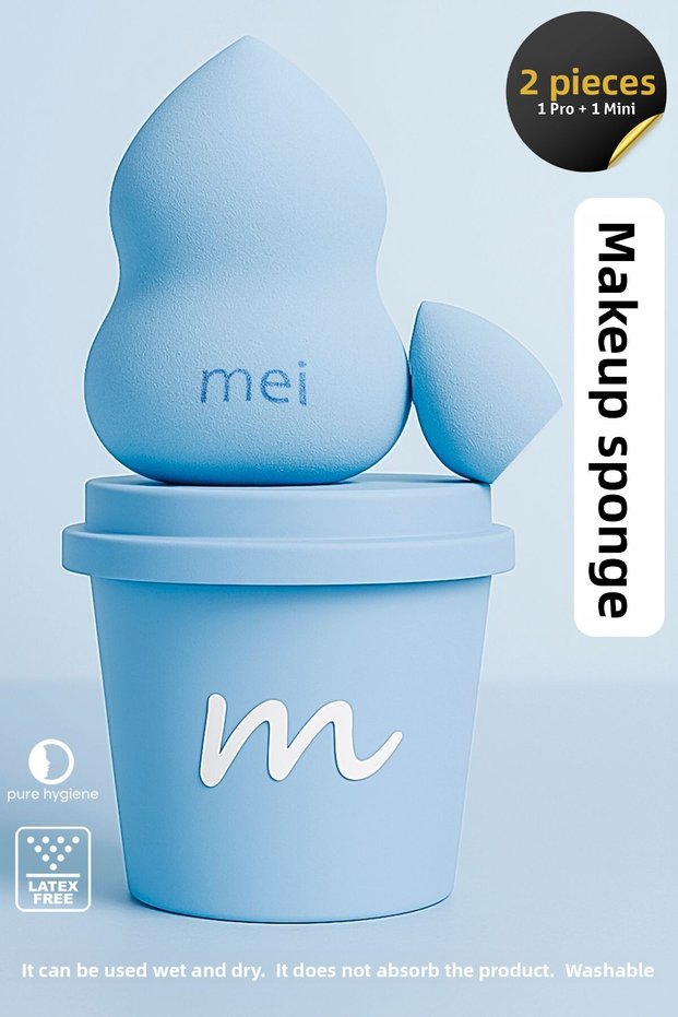 Makeup Sponge Foundation Non-Absorbent Sponge Coffee Cup Hygienic Blue1 Pro 1 Mini