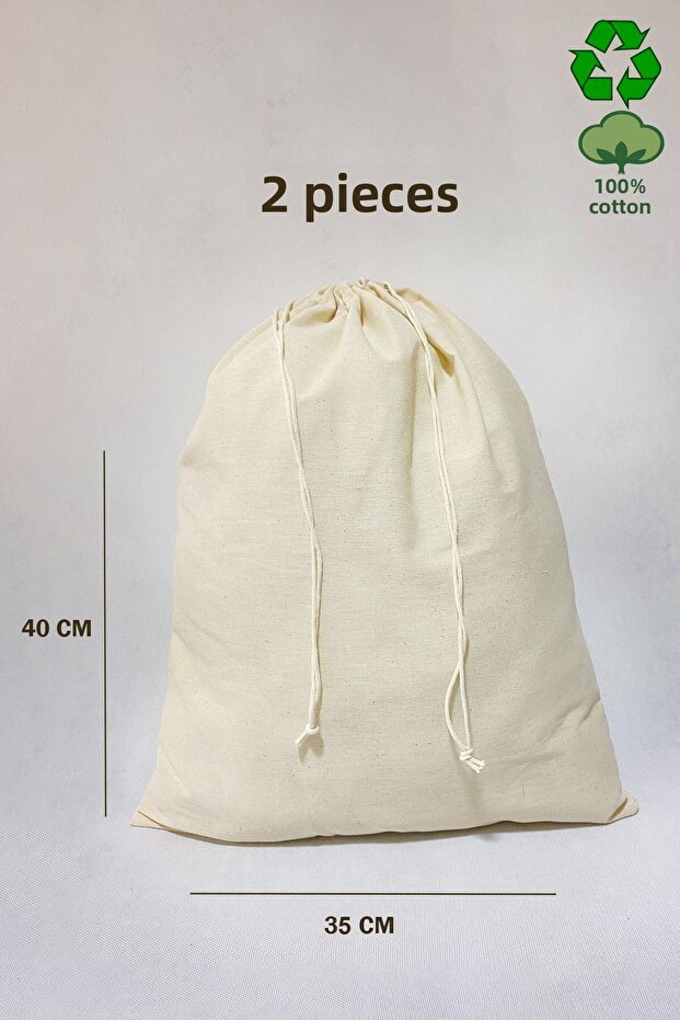 Raw Cloth Pouch / Bag / Organizer 35X40 cm – Set of 2 | Eco-Friendly Cloth Bag
