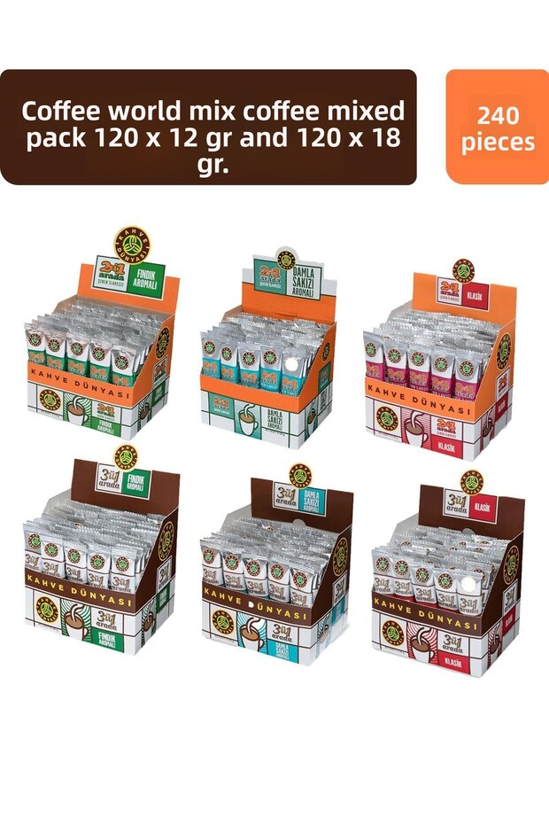 Kahve Dünyası Mix Coffee Mixed Pack 120 x 12 gr and 120 x 18 gr