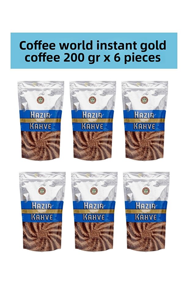 Coffee World Gold Instant Coffee 200 Gr X 6 Pieces